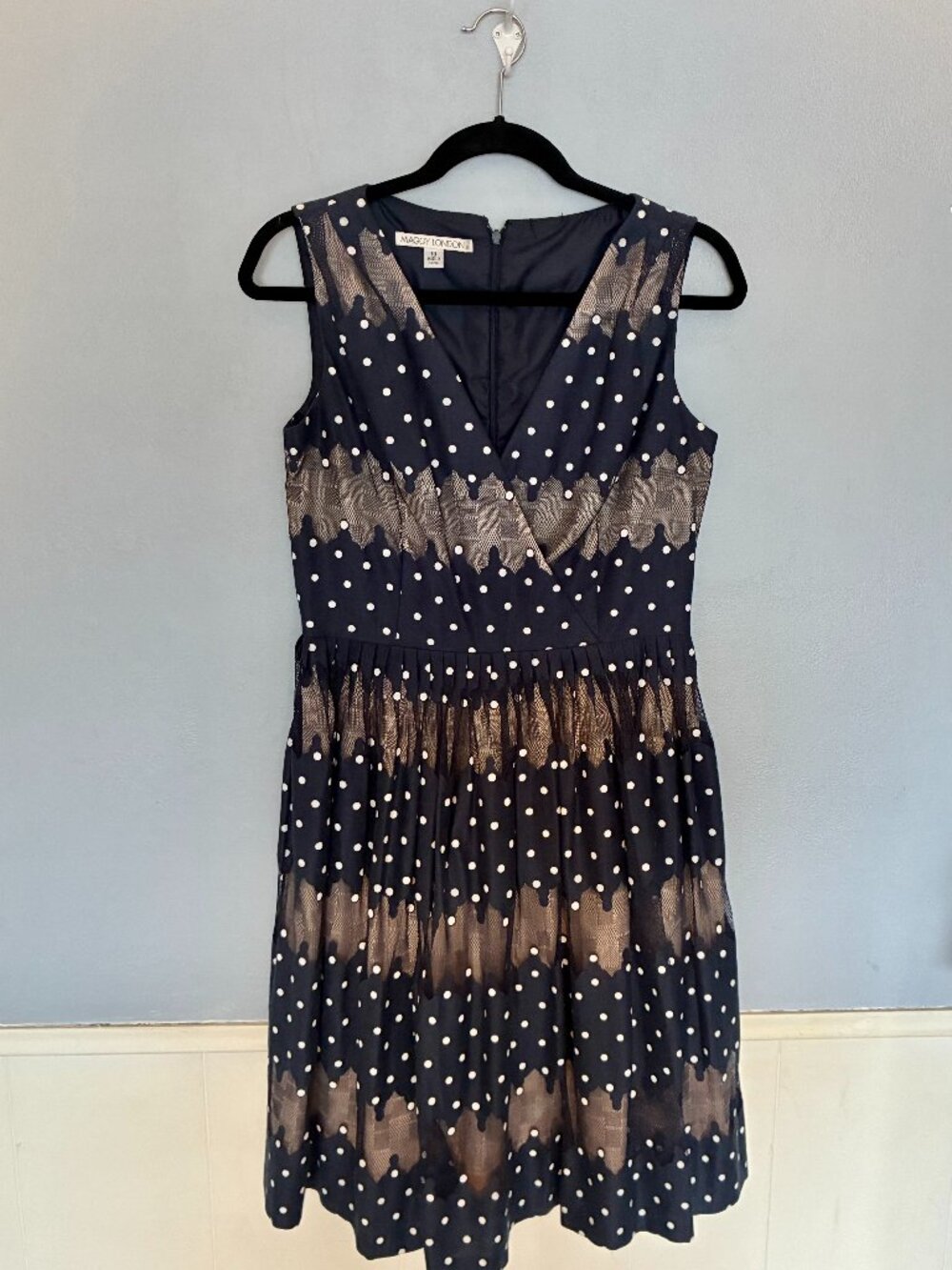 Maggie London Blue and Blush Party Dress Sz 10